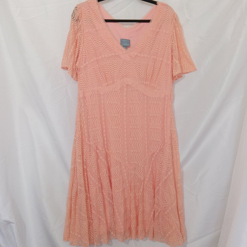 Rabbit Rabbit Rabbit Designs Peach Lace Dress Womens Sz 18 NWT Boho Cottagecore - Picture 8 of 12
